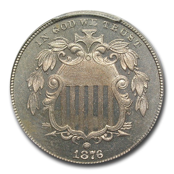 1876 Shield Nickel PR-65 PCGS CAC 1876 Shield Nickel PR-65 PCGS CAC