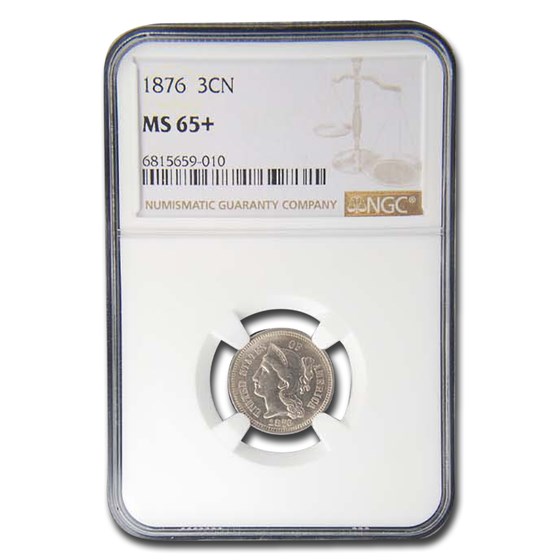 1876 Three Cent Nickel MS-65+ NGC 1876 Three Cent Nickel MS-65+ NGC