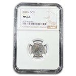 1876 Three Cent Nickel MS-66 NGC
