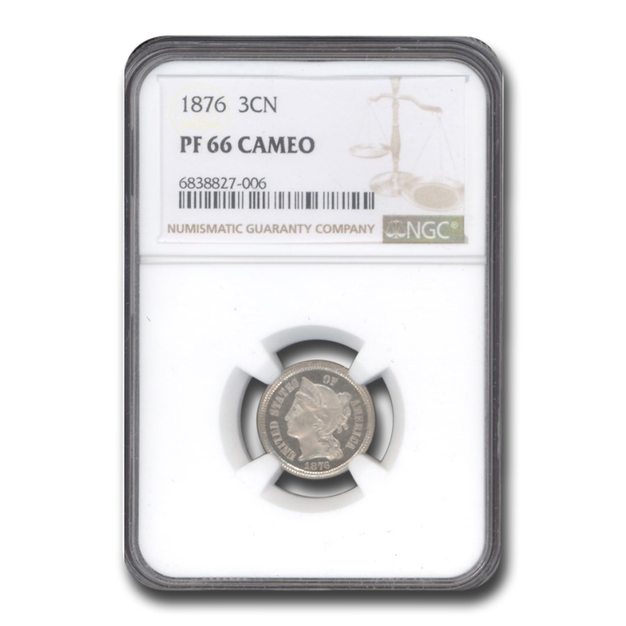 1876 Three Cent Nickel PF-66 Cameo NGC