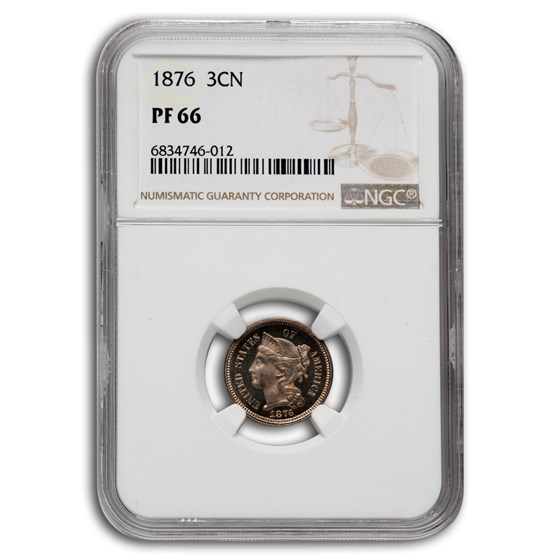 1876 Three Cent Nickel PF-66 NGC