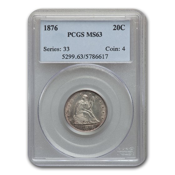 1876 Twenty Cent Piece MS-63 PCGS 1876 Twenty Cent Piece MS-63 PCGS