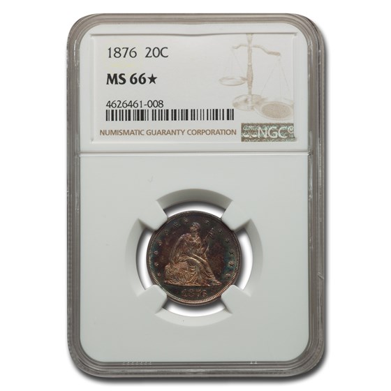 1876 Twenty Cent Piece MS-66* NGC 1876 Twenty Cent Piece MS-66* NGC