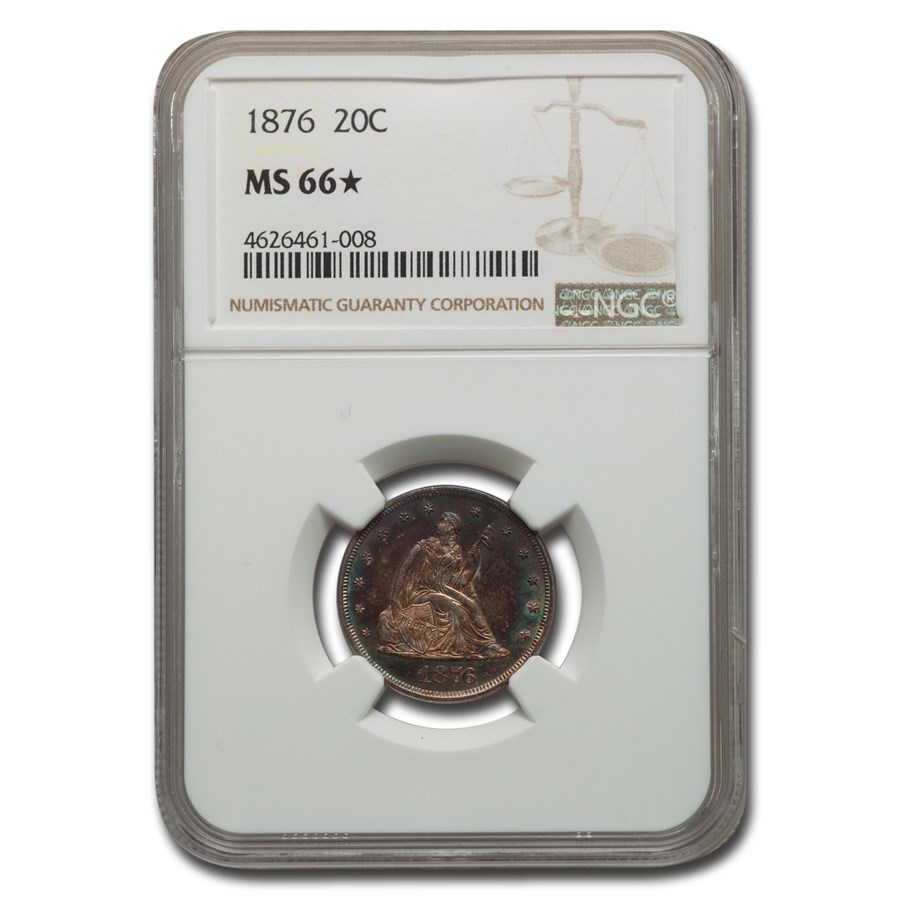 1876 Twenty Cent Piece MS-66* NGC