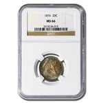 1876 Twenty Cent Piece MS-66 NGC