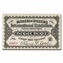 1876 U.S. International Exhibition Package Ticket 50 Cents CU