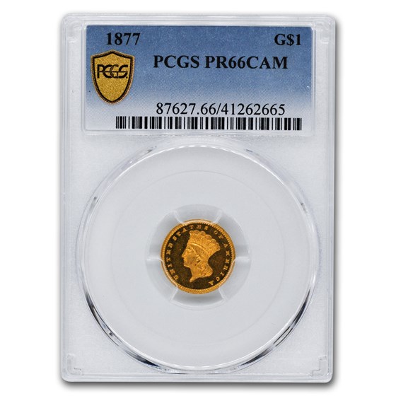 1877 $1.00 Indian Head Gold PR-66 Cameo PCGS 1877 $1.00 Indian Head Gold PR-66 Cameo PCGS