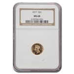 1877 $1 Indian Head Gold MS-68 NGC