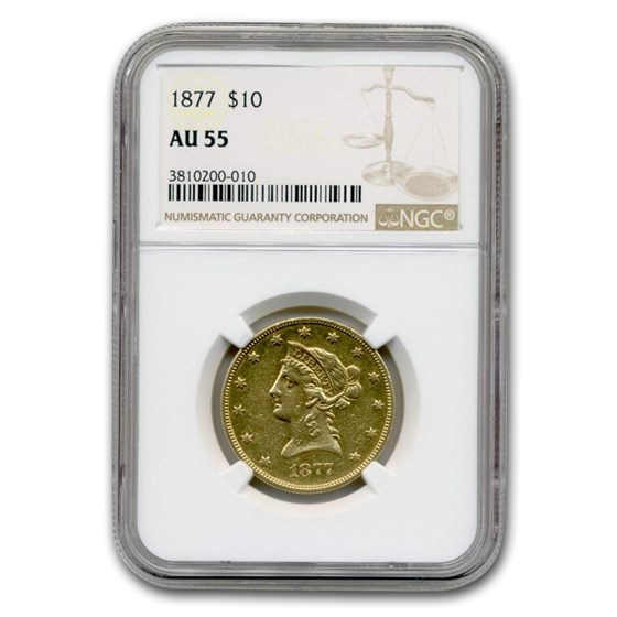 1877 $10 Liberty Gold Eagle AU-55 NGC 1877 $10 Liberty Gold Eagle AU-55 NGC