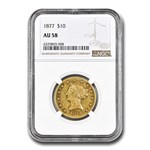 1877 $10 Liberty Gold Eagle AU-58 NGC