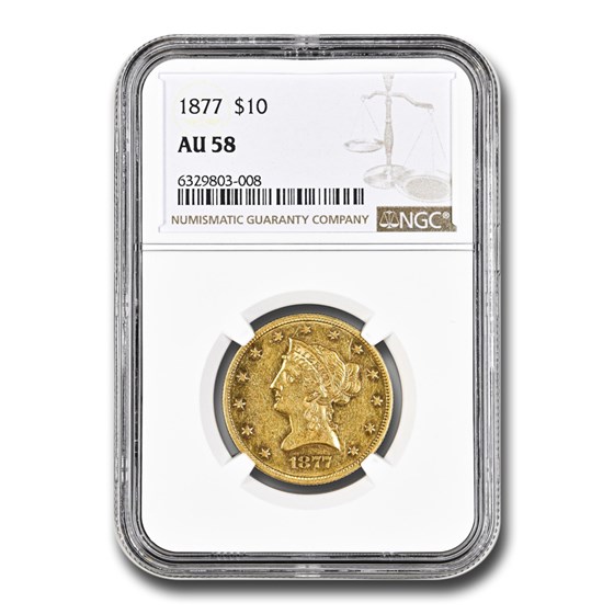 1877 $10 Liberty Gold Eagle AU-58 NGC 1877 $10 Liberty Gold Eagle AU-58 NGC