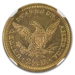 1877 $2.50 Liberty Gold Quarter Eagle MS-62 NGC