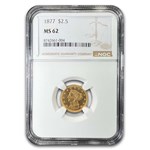1877 $2.50 Liberty Gold Quarter Eagle MS-62 NGC