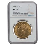 1877 $20 Liberty Gold Double Eagle AU-58 NGC