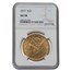 1877 $20 Liberty Gold Double Eagle AU-58 NGC