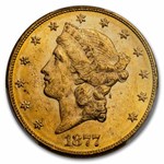 1877 $20 Liberty Gold Double Eagle MS-61 PCGS