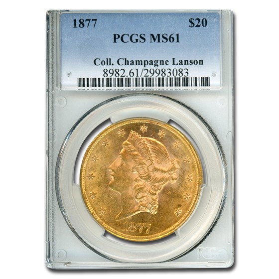 1877 $20 Liberty Gold Double Eagle MS-61 PCGS 1877 $20 Liberty Gold Double Eagle MS-61 PCGS