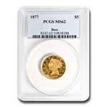 1877 $5 Liberty Gold Half Eagle MS-62 PCGS