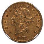 1877-CC $20 Liberty Gold Double Eagle AU-55 NGC