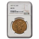 1877-CC $20 Liberty Gold Double Eagle AU-55 NGC
