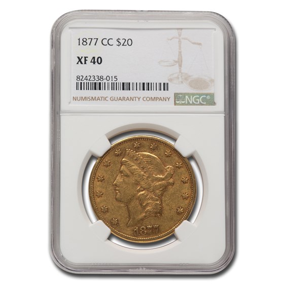 1877-CC $20 Liberty Gold Double Eagle XF-40 NGC 1877-CC $20 Liberty Gold Double Eagle XF-40 NGC