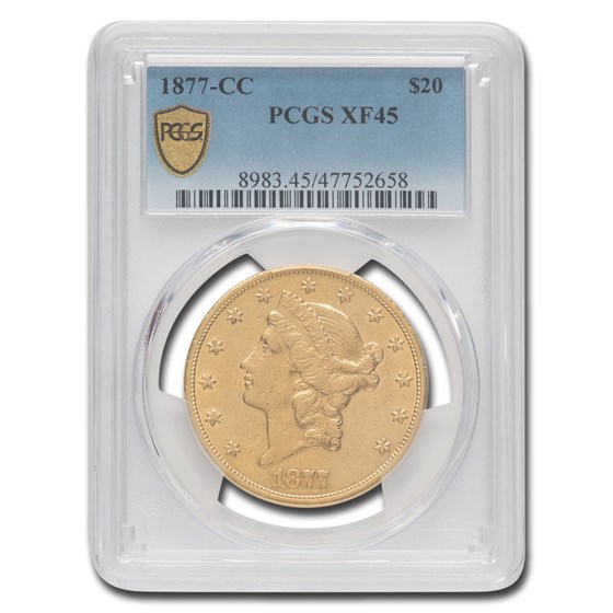 1877-CC $20 Liberty Gold Double Eagle XF-45 PCGS 1877-CC $20 Liberty Gold Double Eagle XF-45 PCGS