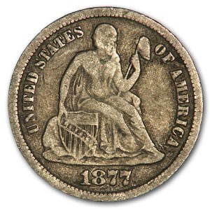 1877-CC Liberty Seated Dime Fine 1877-CC Liberty Seated Dime Fine