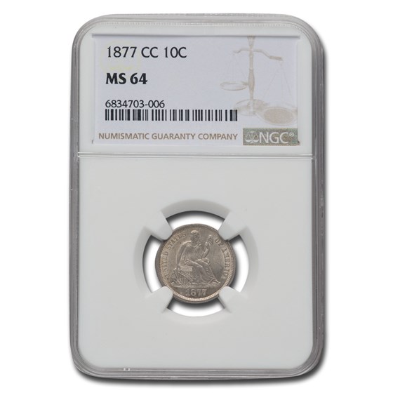 1877-CC Liberty Seated Dime MS-64 NGC 1877-CC Liberty Seated Dime MS-64 NGC