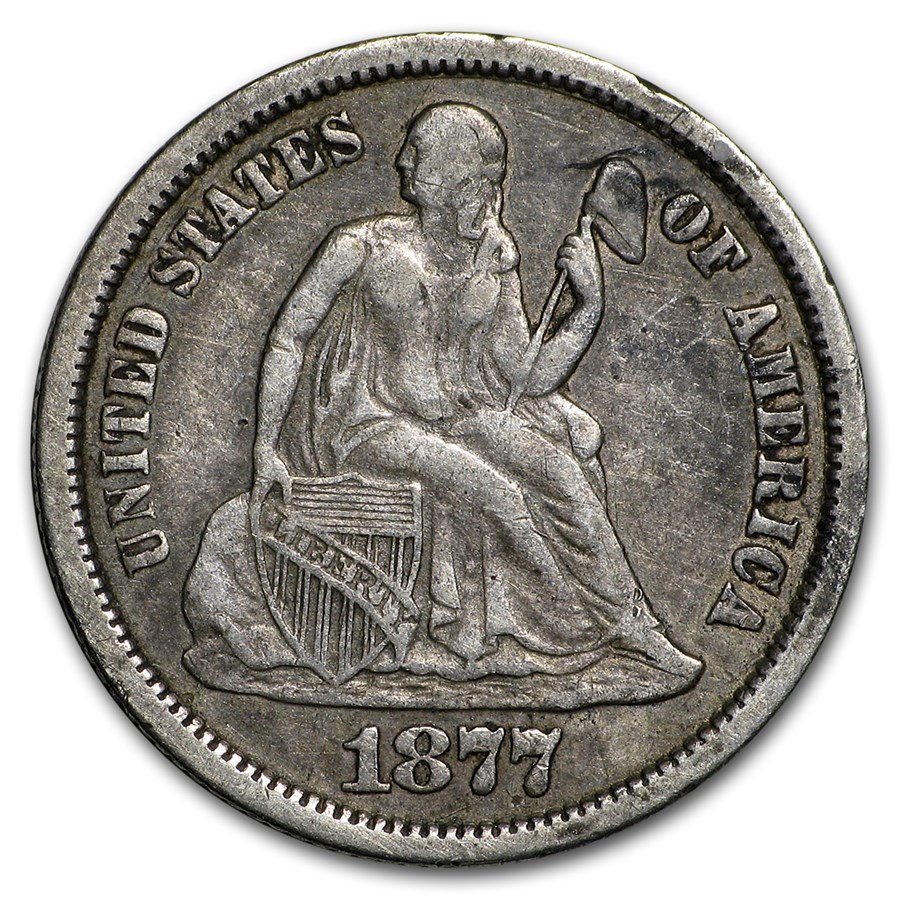 1877-CC Liberty Seated Dime VF