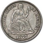 1877-CC Liberty Seated Dime XF
