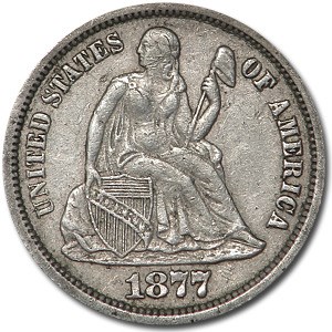 1877-CC Liberty Seated Dime XF