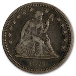 1877-CC Liberty Seated Quarter Fine