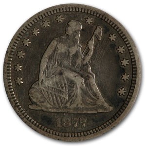 1877-CC Liberty Seated Quarter Fine
