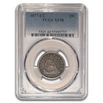 1877-CC Liberty Seated Quarter XF-40 PCGS