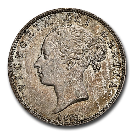 1877 Great Britain Silver Half Crown Victoria MS-63 NGC 1877 Great Britain Silver Half Crown Victoria MS-63 NGC