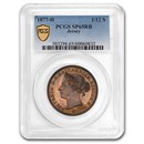 1877-H Jersey 1/12 Shilling Victoria MS-65 PCGS (Red/Brown) 1877-H Jersey 1/12 Shilling Victoria MS-65 PCGS (Red/Brown)