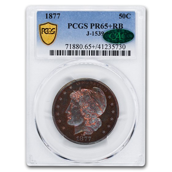 1877 Half Dollar Pattern PR-65+ PCGS CAC (Red/Brown, J-1539) 1877 Half Dollar Pattern PR-65+ PCGS CAC (Red/Brown, J-1539)