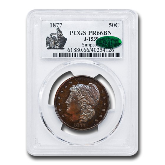 1877 Half Dollar Pattern PR-66 PCGS CAC (Brown, J-1539)