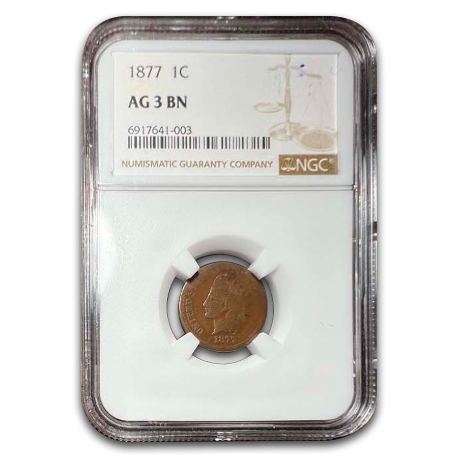 1877 Indian Head Cent AG-3 NGC