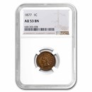 1877 Indian Head Cent AU-53 NGC (Brown)