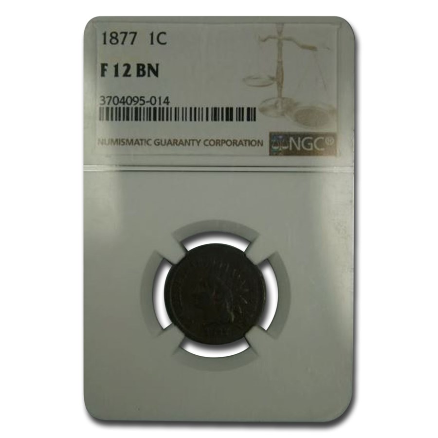 1877 Indian Head Cent Fine-12 NGC