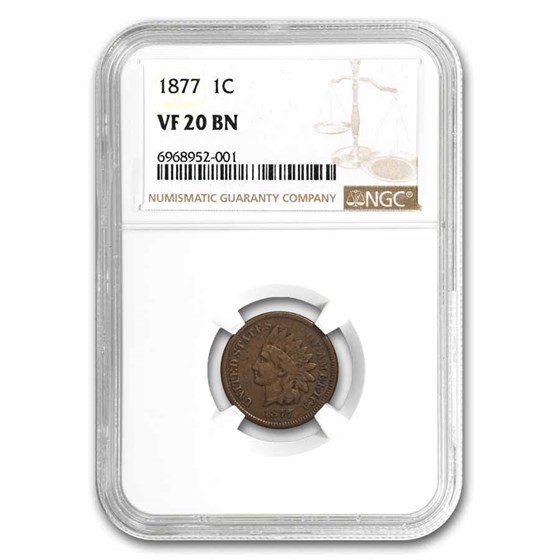 1877 Indian Head Cent VF-20 NGC (Brown) 1877 Indian Head Cent VF-20 NGC (Brown)