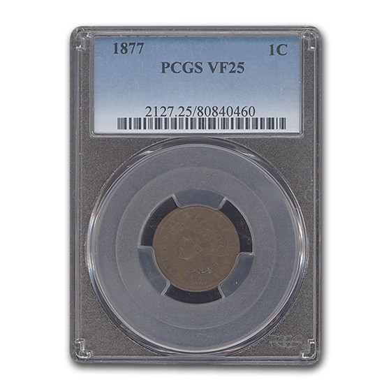 1877 Indian Head Cent VF-25 PCGS (Brown) 1877 Indian Head Cent VF-25 PCGS (Brown)