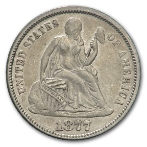1877 Liberty Seated Dime AU