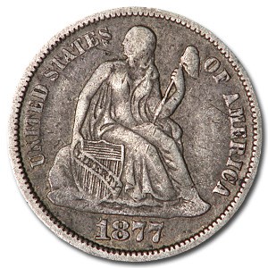 1877 Liberty Seated Dime XF