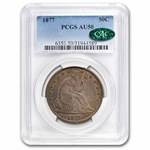 1877 Liberty Seated Half Dollar AU-50 PCGS CAC