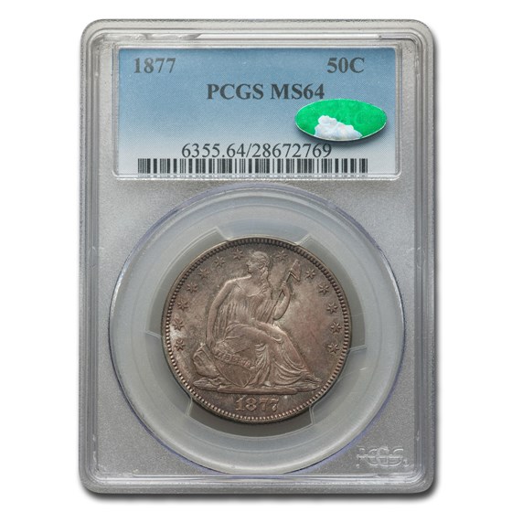 1877 Liberty Seated Half Dollar MS-64 PCGS CAC 1877 Liberty Seated Half Dollar MS-64 PCGS CAC