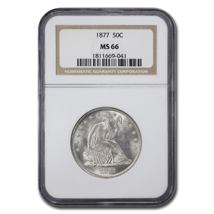 1877 Liberty Seated Half Dollar MS-66 NGC