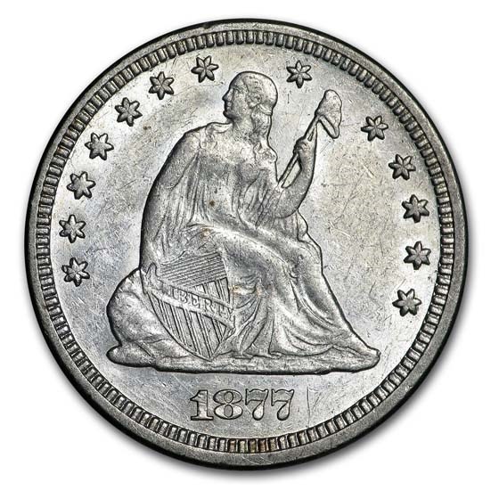 1877 Liberty Seated Quarter AU 1877 Liberty Seated Quarter AU