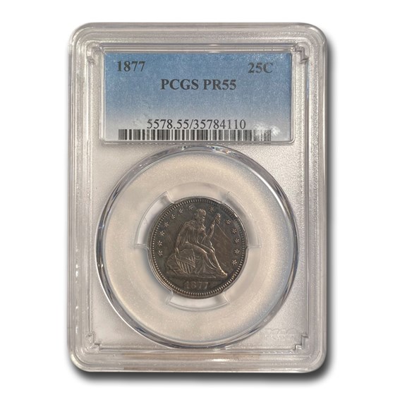 1877 Liberty Seated Quarter PR-55 PCGS 1877 Liberty Seated Quarter PR-55 PCGS